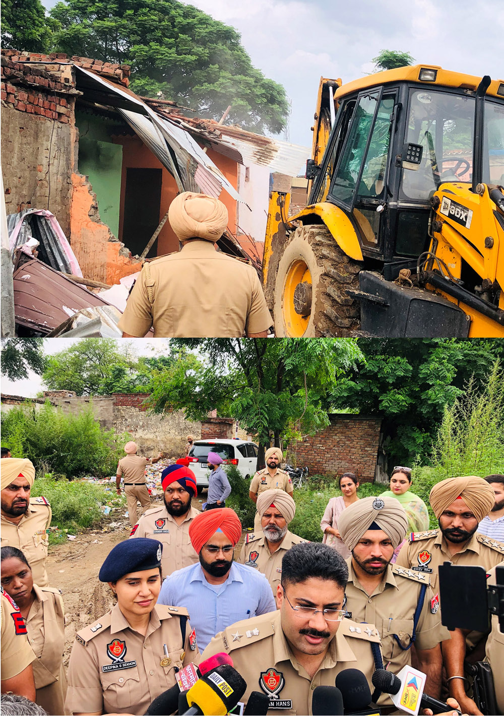 Yudh Nasheya Virudh – Mohali Police Demolish Illegal Construction of Father-Son Duo Involved in 12 Criminal Cases, Including NDPS and Excise Act Cases